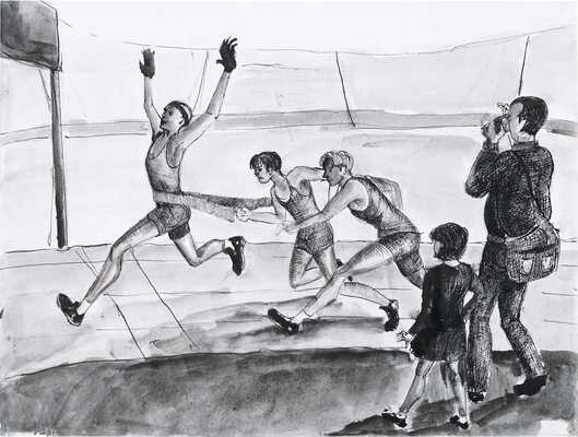 Неизвестный художник. Лот из трех иллюстраций с городскими зарисовками